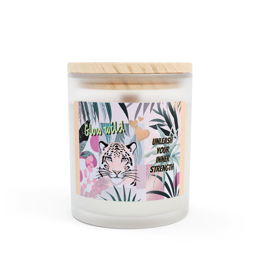 Glow wild like a Tiger - Frosted Glass Candle, 11oz