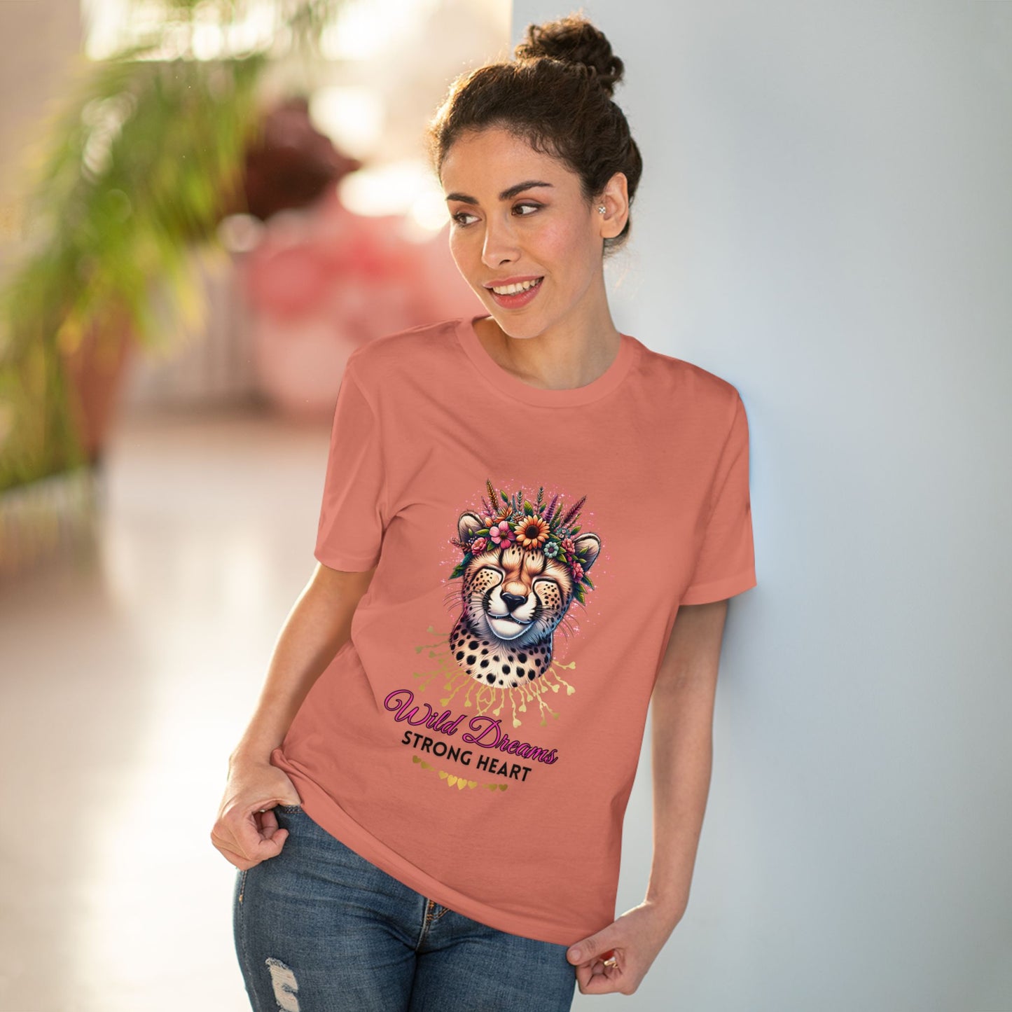 Cheetah Wild Dreams Organic Creator T-shirt - Unisex