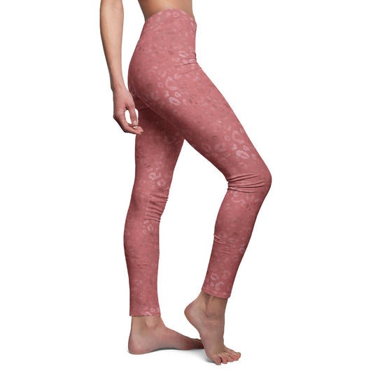 Leopards Chic Imperial Red Leggings Mid-rise