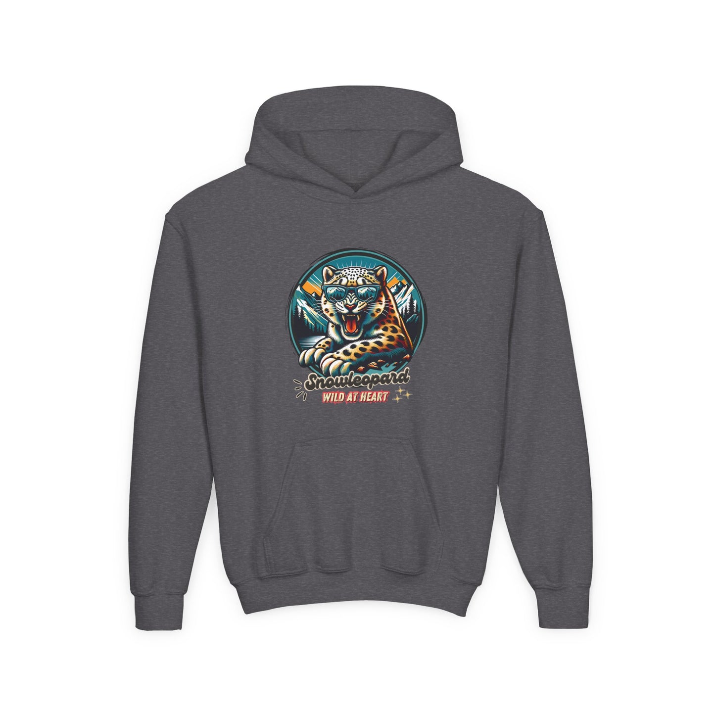 Wild at Heart Snowleopard Youth Hoodie - Wildlife Art for Kids