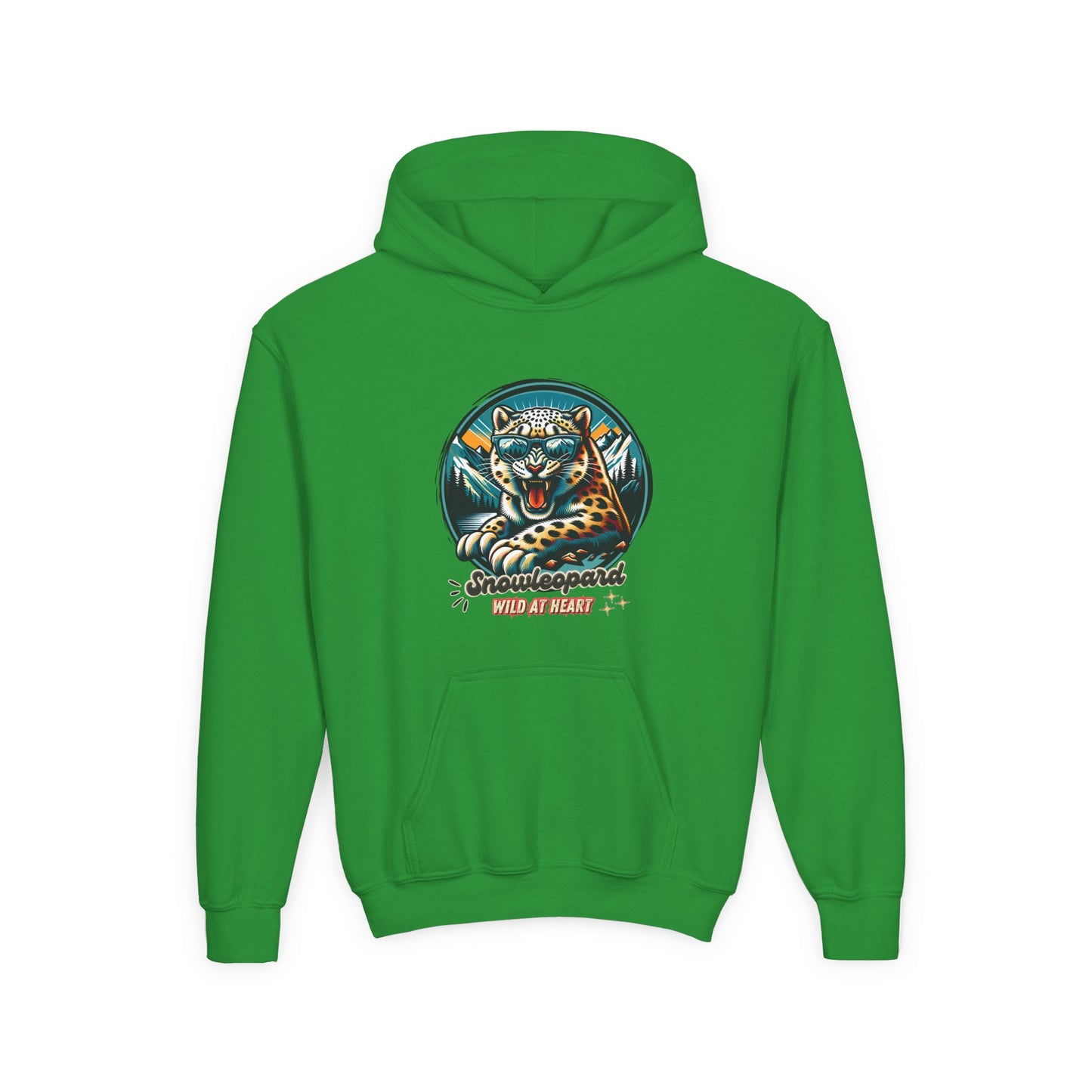 Wild at Heart Snowleopard Youth Hoodie - Wildlife Art for Kids