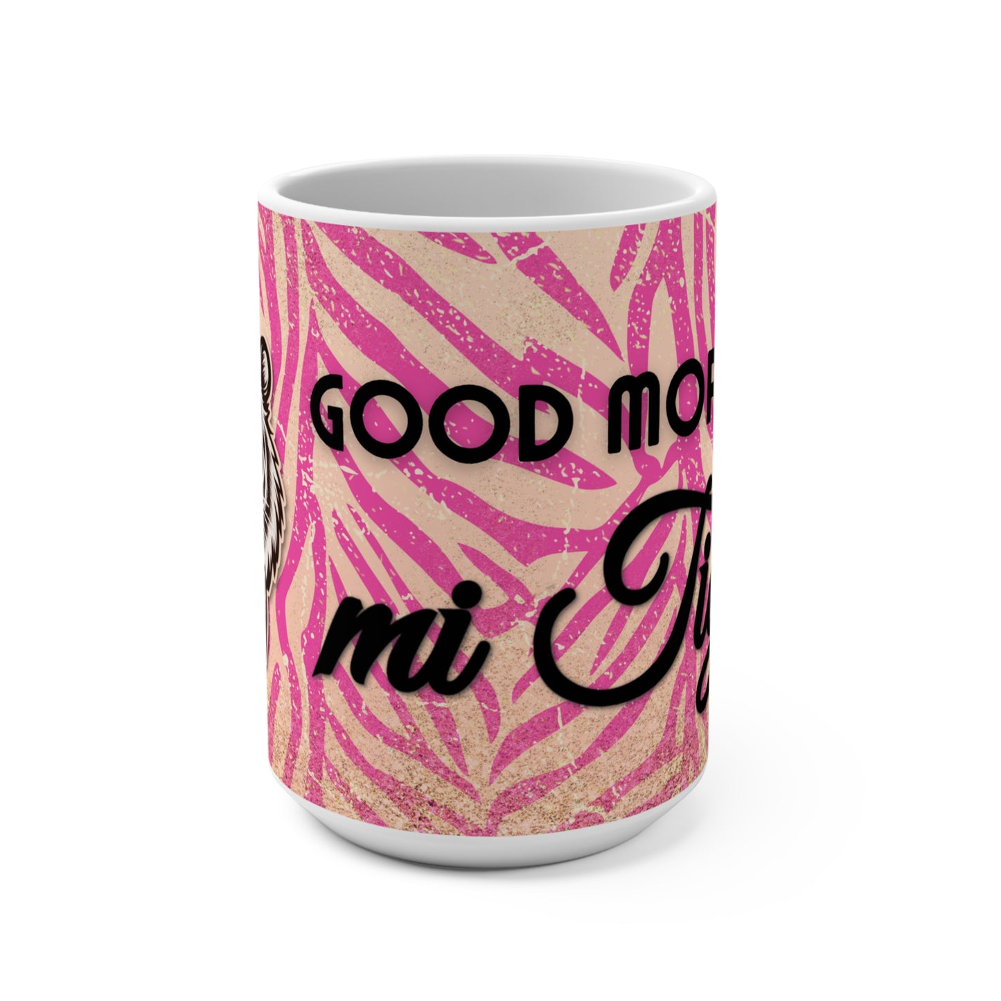 Chic in Stripes pink peach Mug 15oz