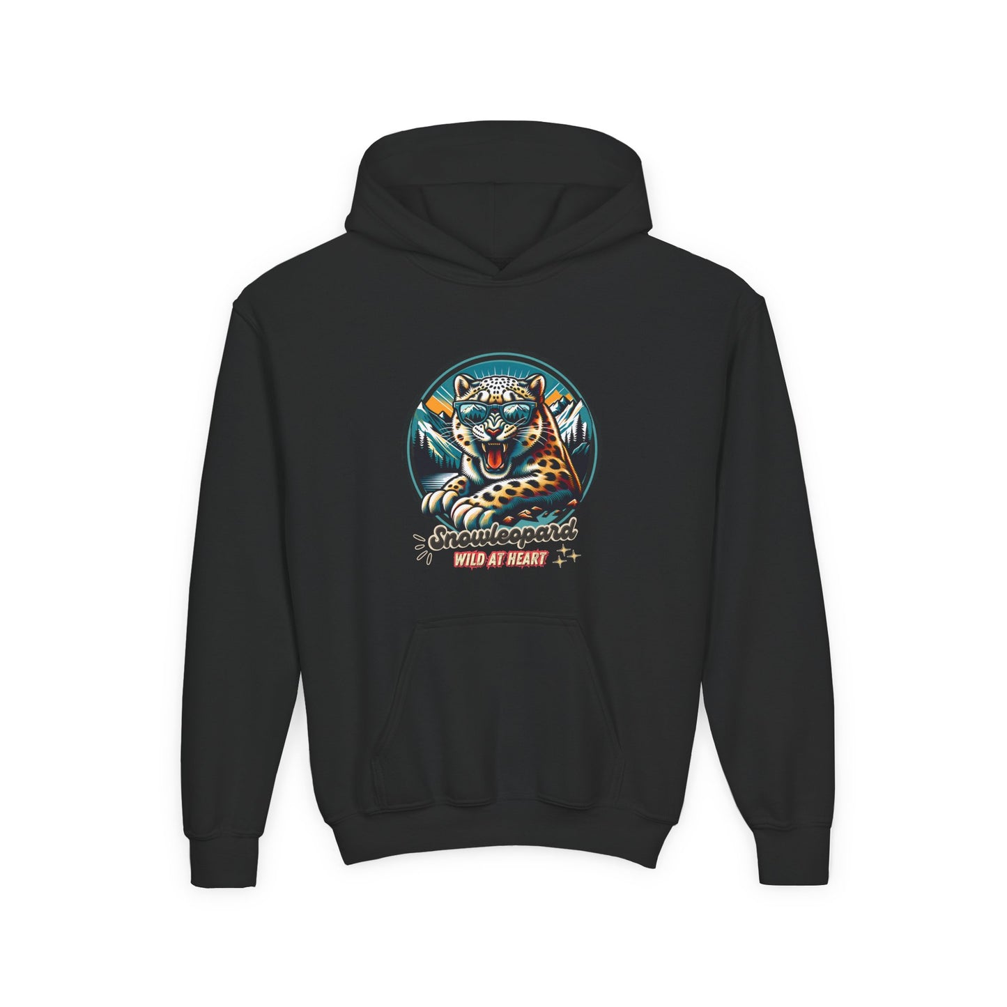 Wild at Heart Snowleopard Youth Hoodie - Wildlife Art for Kids