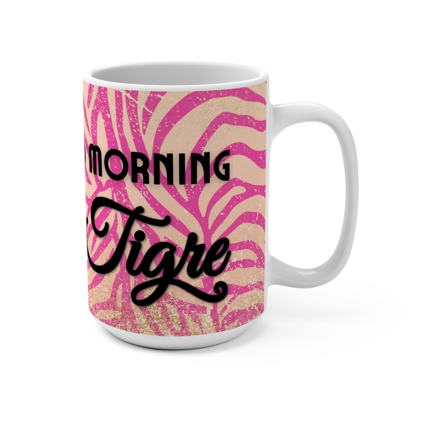 Chic in Stripes pink peach Mug 15oz