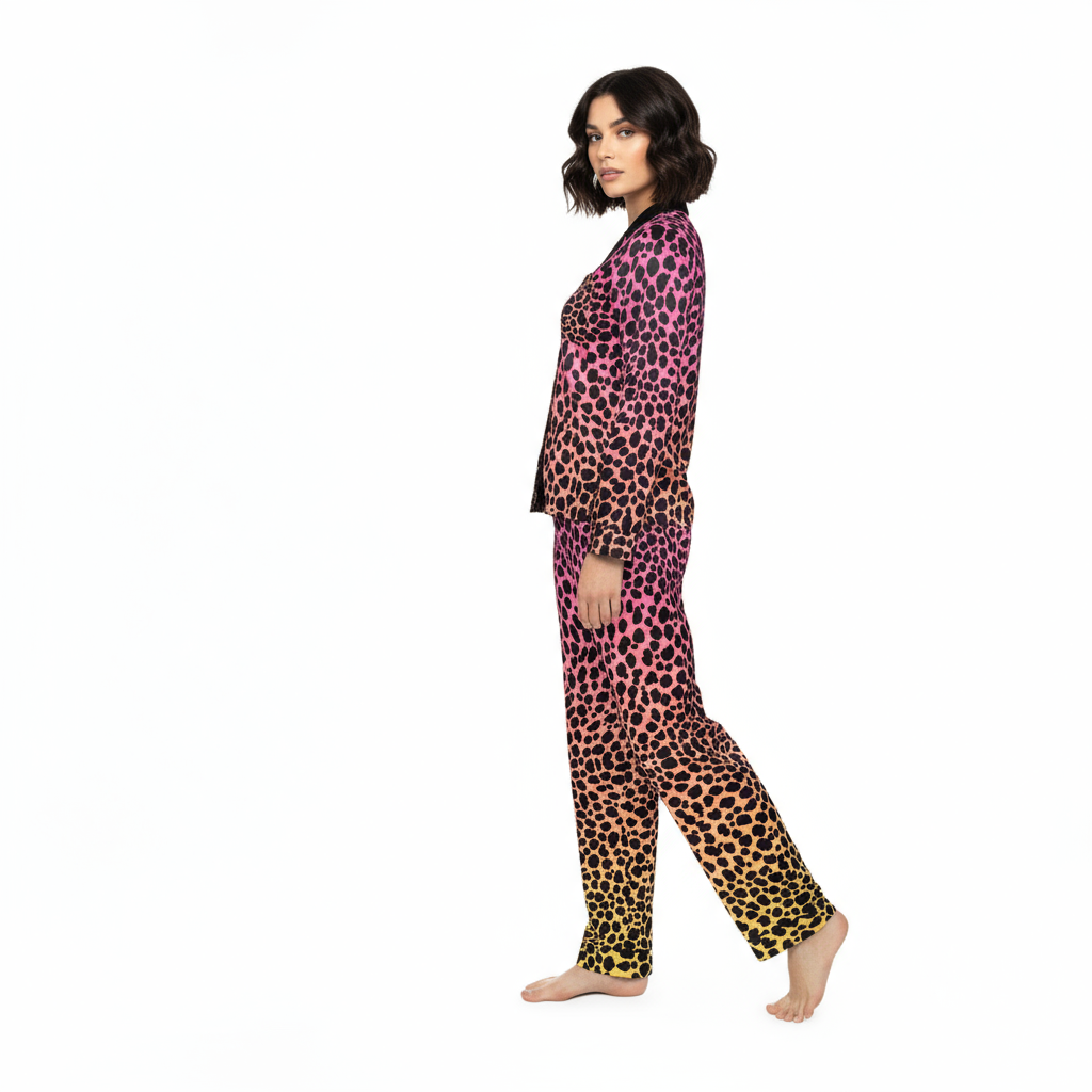 Whiskers Vibes Satin Pajamas