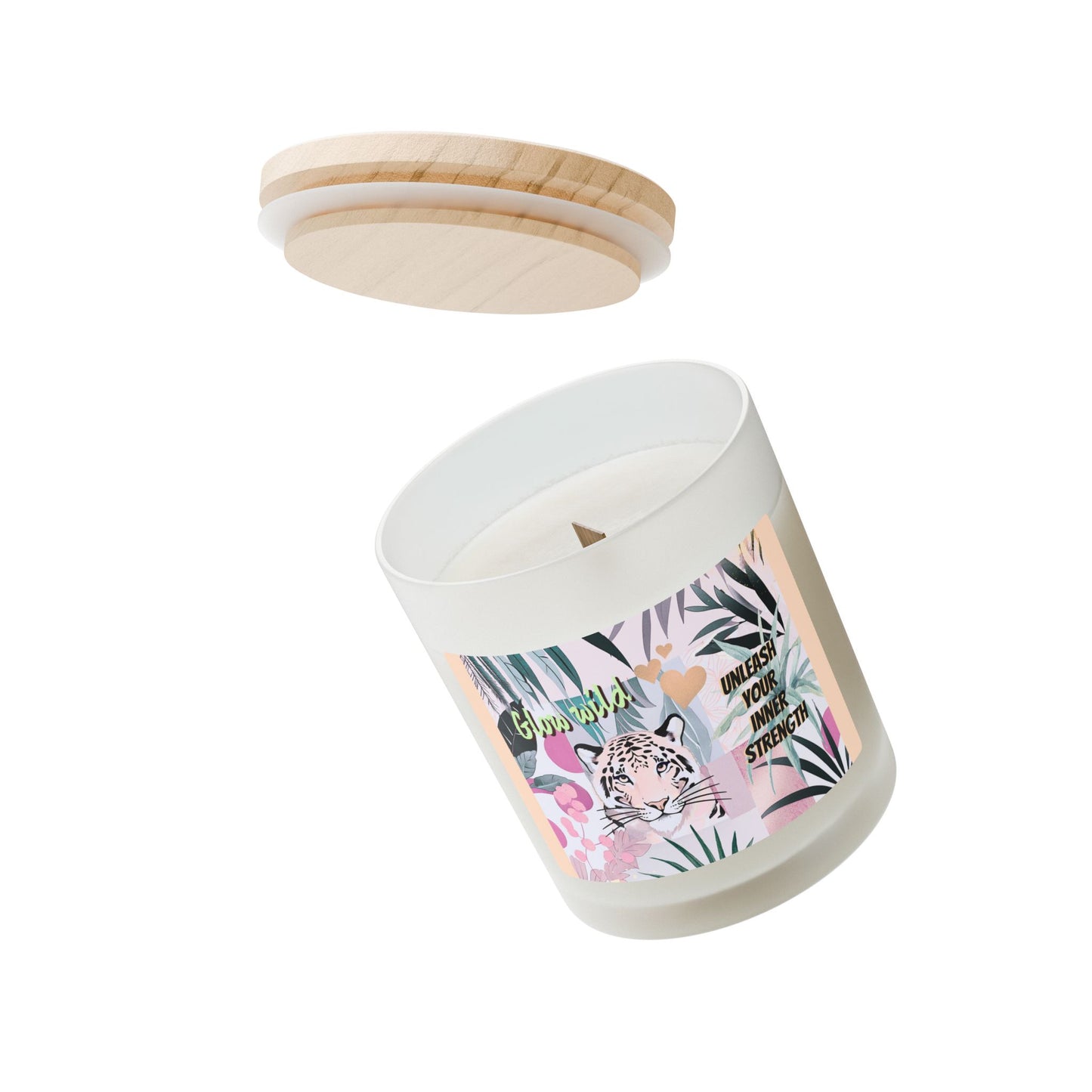 Glow wild like a Tiger - Frosted Glass Candle, 11oz