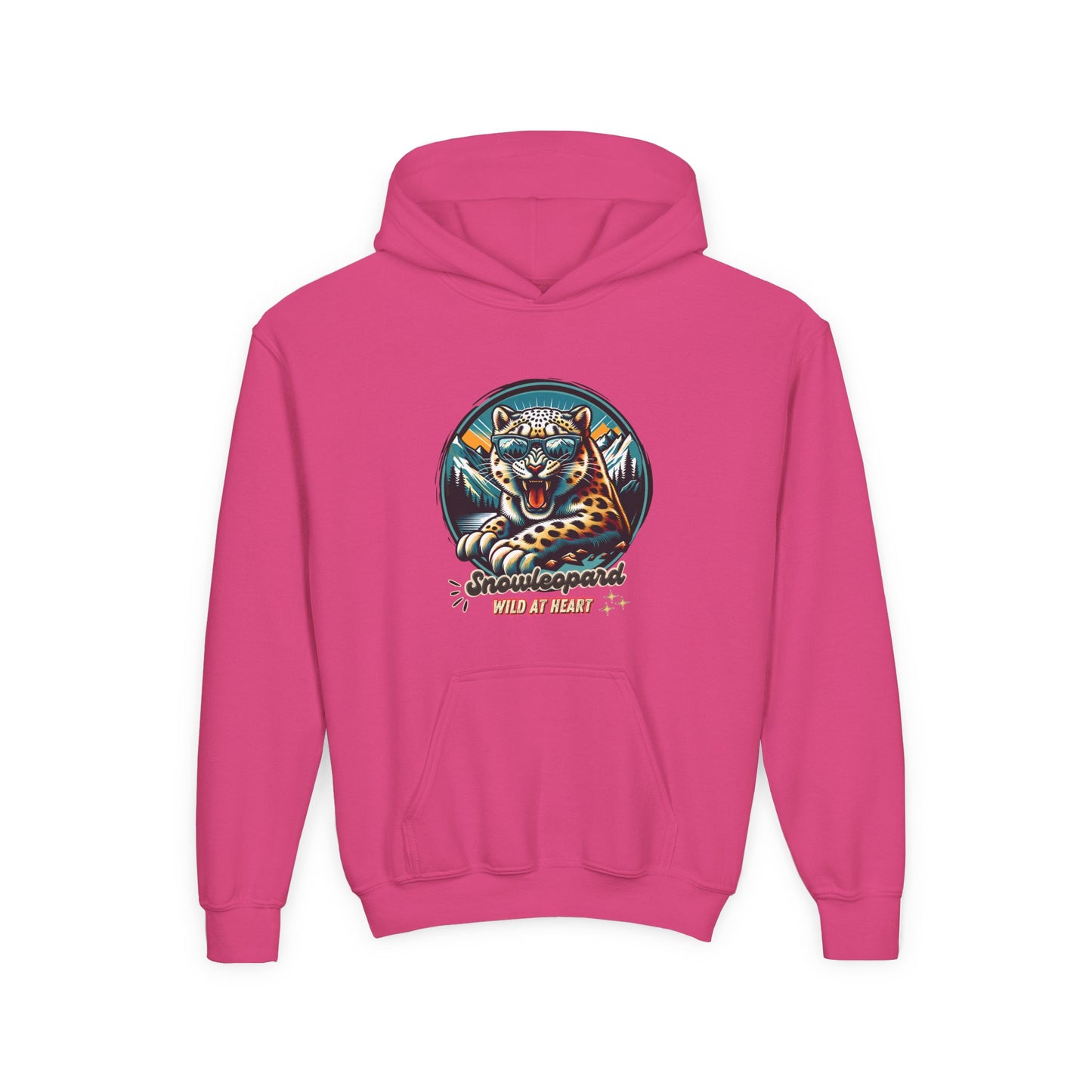 Wild at Heart Snowleopard Youth Hoodie - Wildlife Art for Kids
