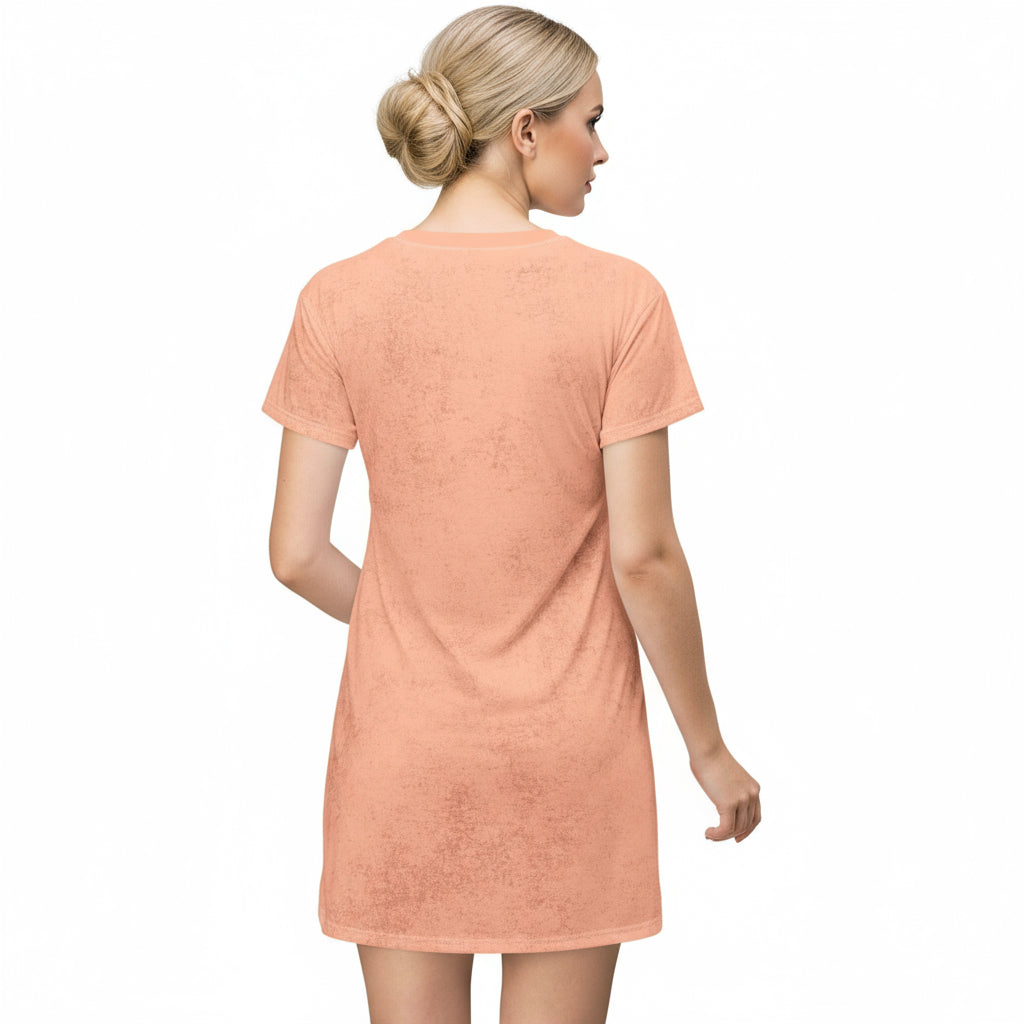 Tiger Belleza 2025 Wildlife T-Shirt Dress peach