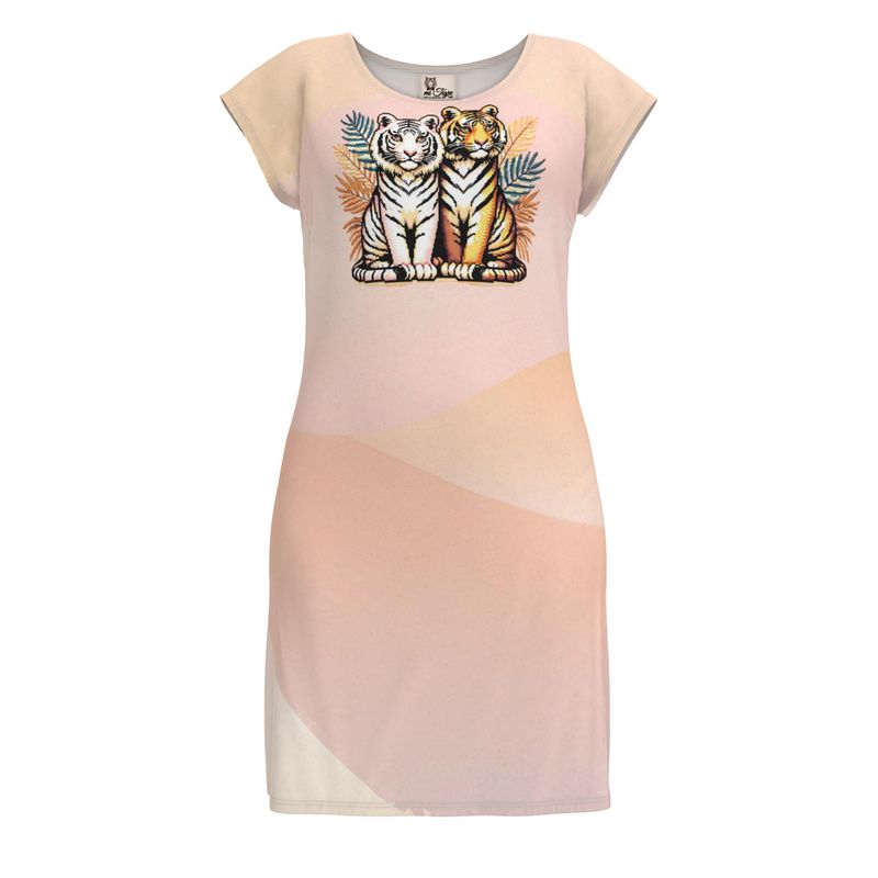 Tigre y Tigresa en Amor Ladies Tunic T Shirt