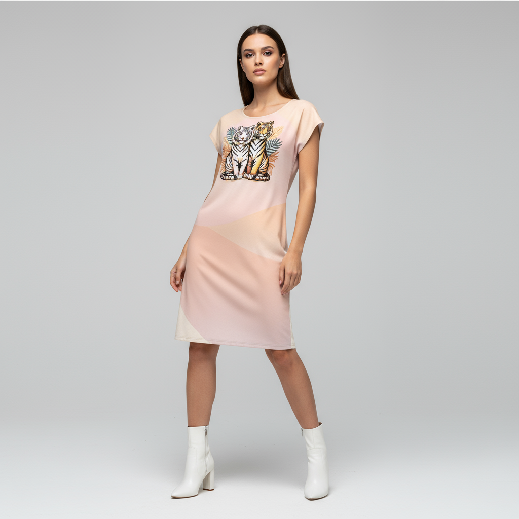 Tigre y Tigresa en Amor Ladies Tunic T Shirt