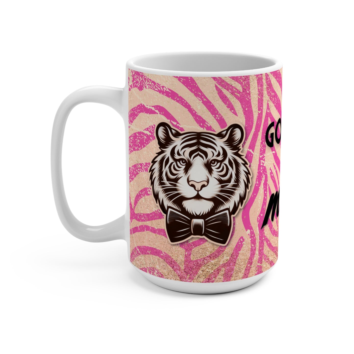 Chic in Stripes pink peach Mug 15oz