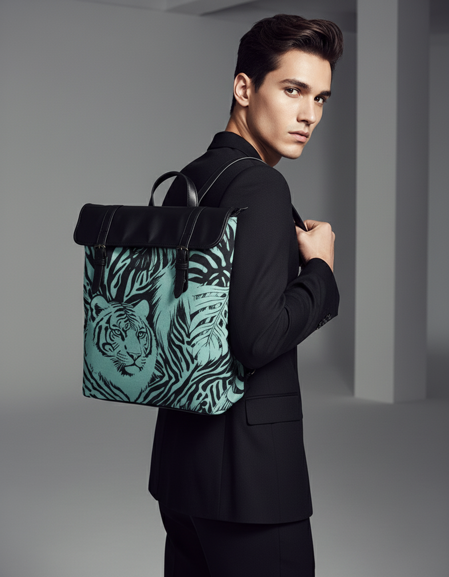Tigers Secret Garden Flap Backpack petrol