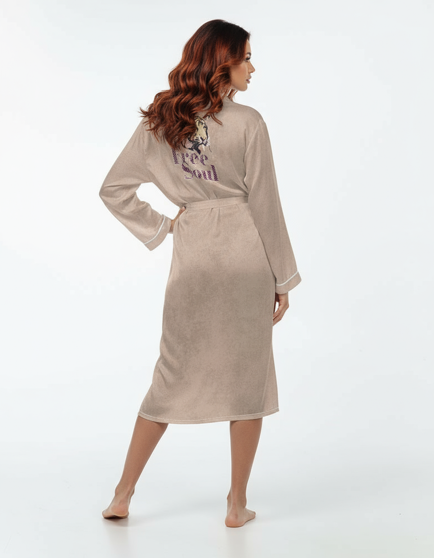 Free Soul Tiger Satin Robe