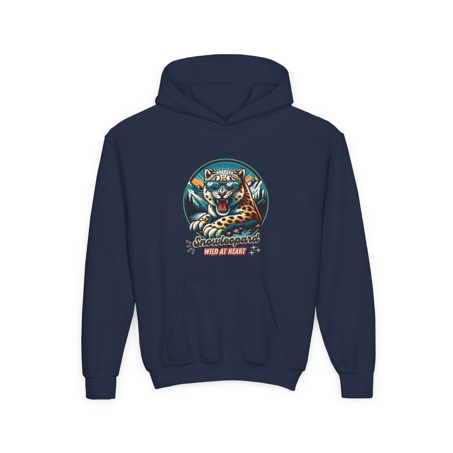 Wild at Heart Snowleopard Youth Hoodie - Wildlife Art for Kids