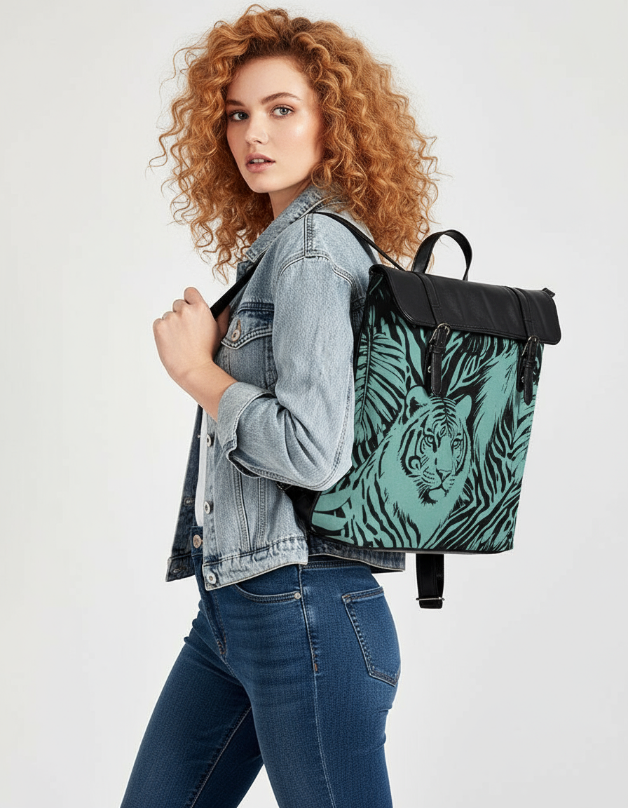 Tigers Secret Garden Flap Backpack petrol