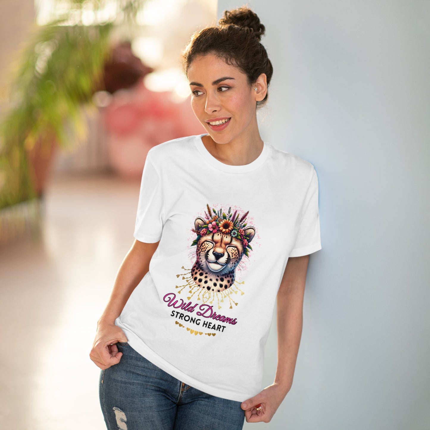 Cheetah Wild Dreams Organic Creator T-shirt - Unisex