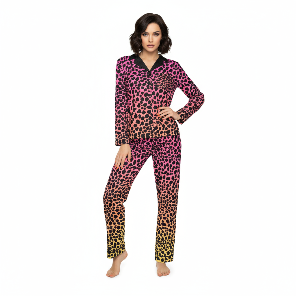 Whiskers Vibes Satin Pajamas