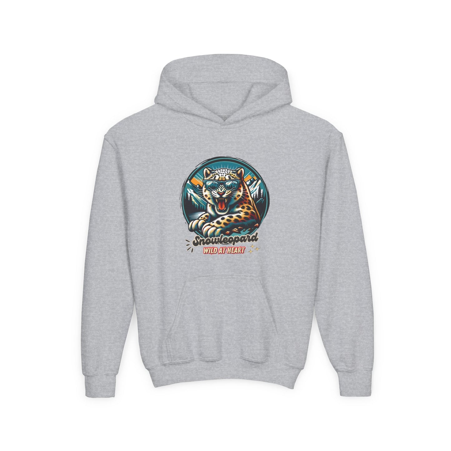 Wild at Heart Snowleopard Youth Hoodie - Wildlife Art for Kids