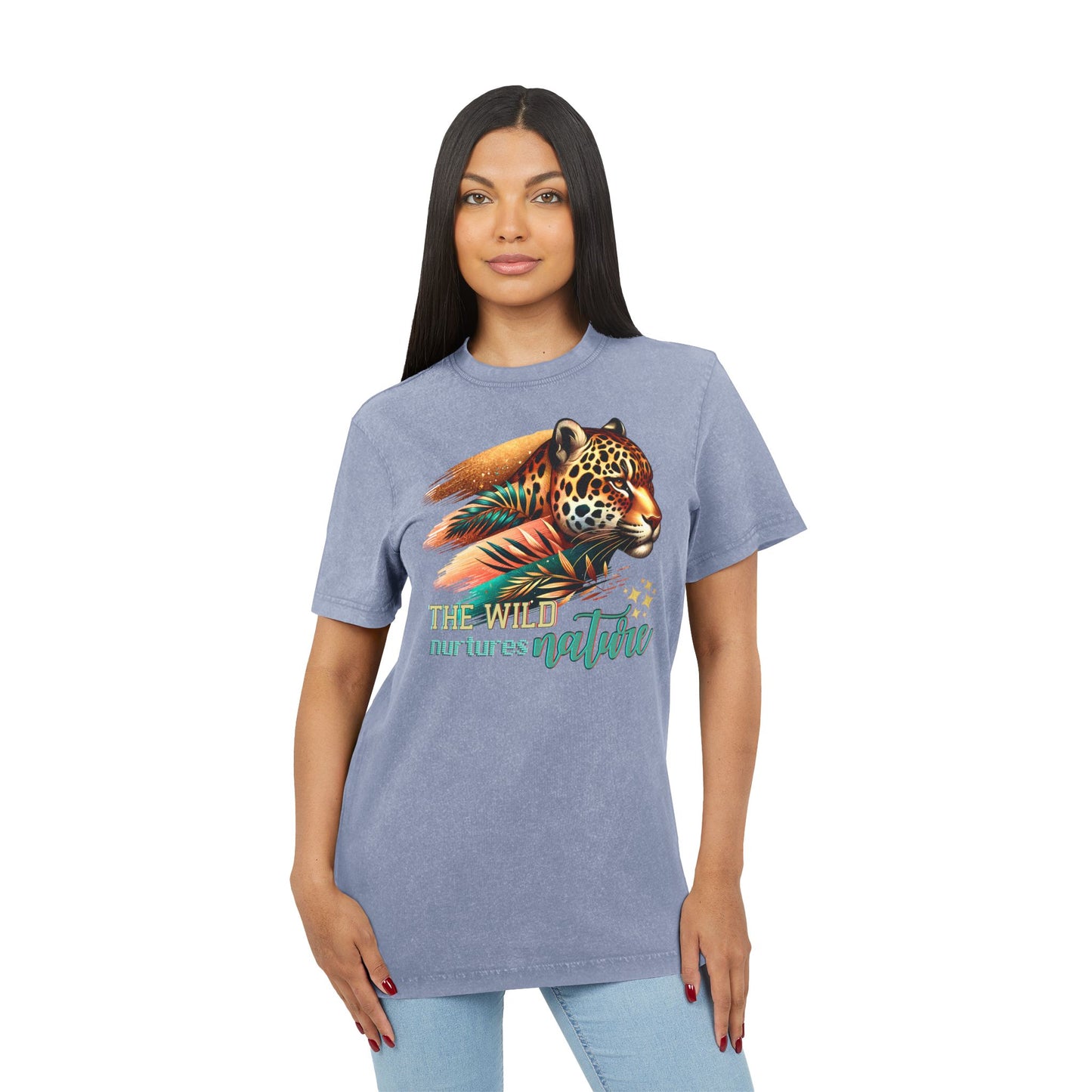 The Wild nurtures Nature Acid Washed Round Neck Tee