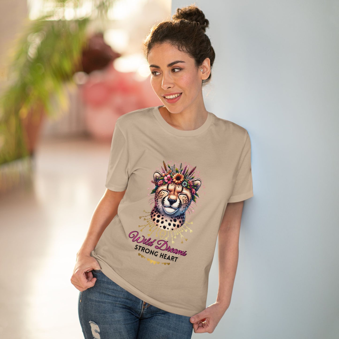 Cheetah Wild Dreams Organic Creator T-shirt - Unisex