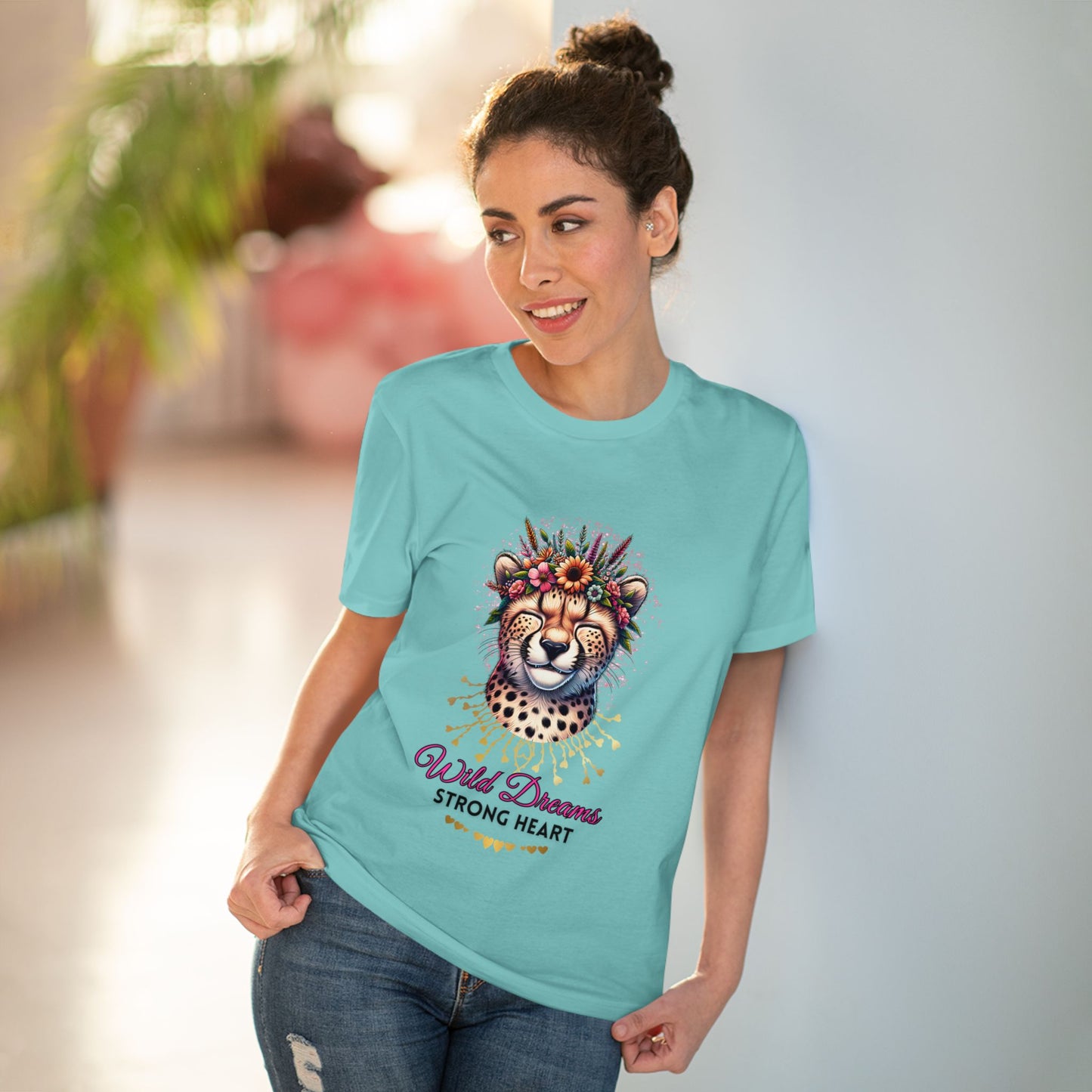 Cheetah Wild Dreams Organic Creator T-shirt - Unisex