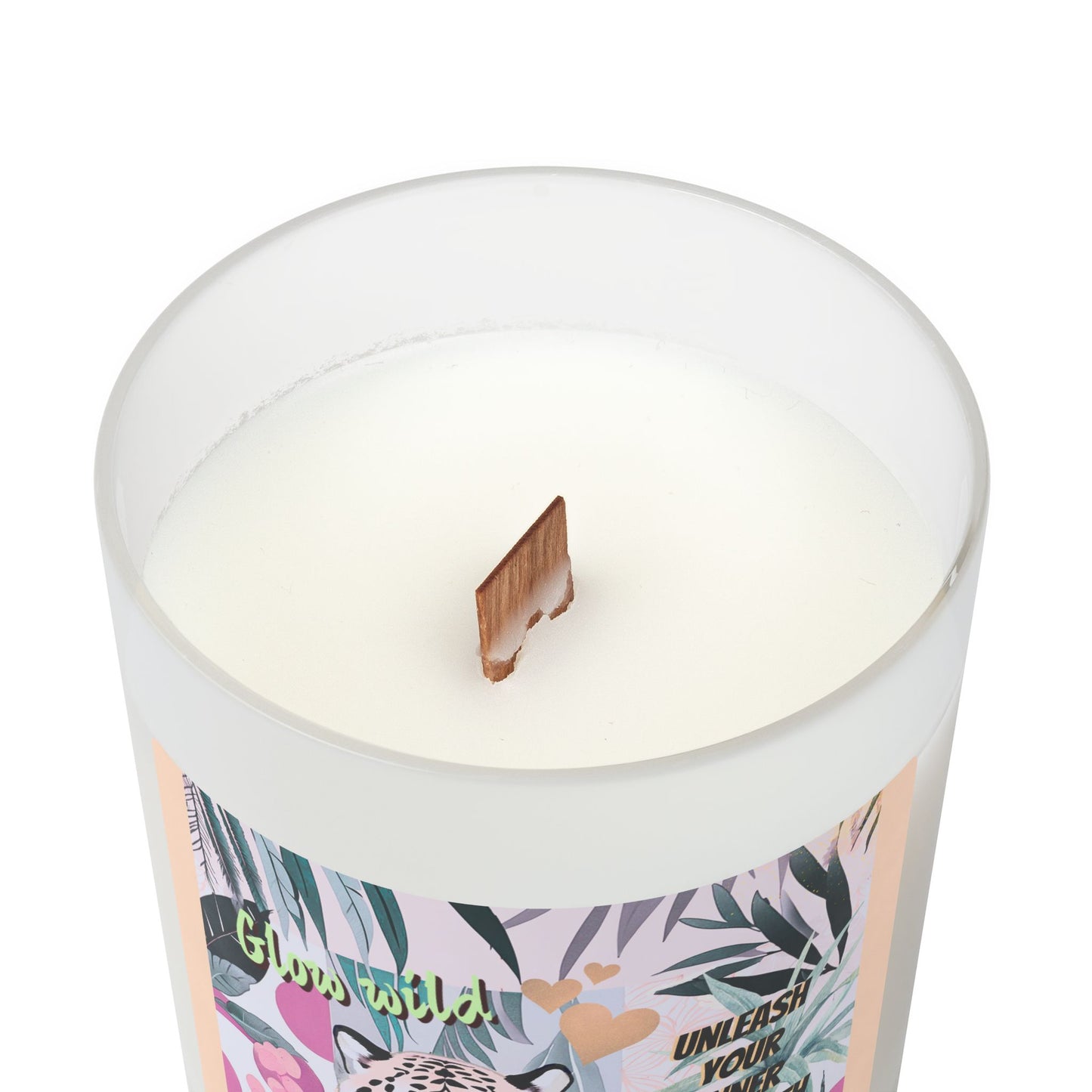 Glow wild like a Tiger - Frosted Glass Candle, 11oz