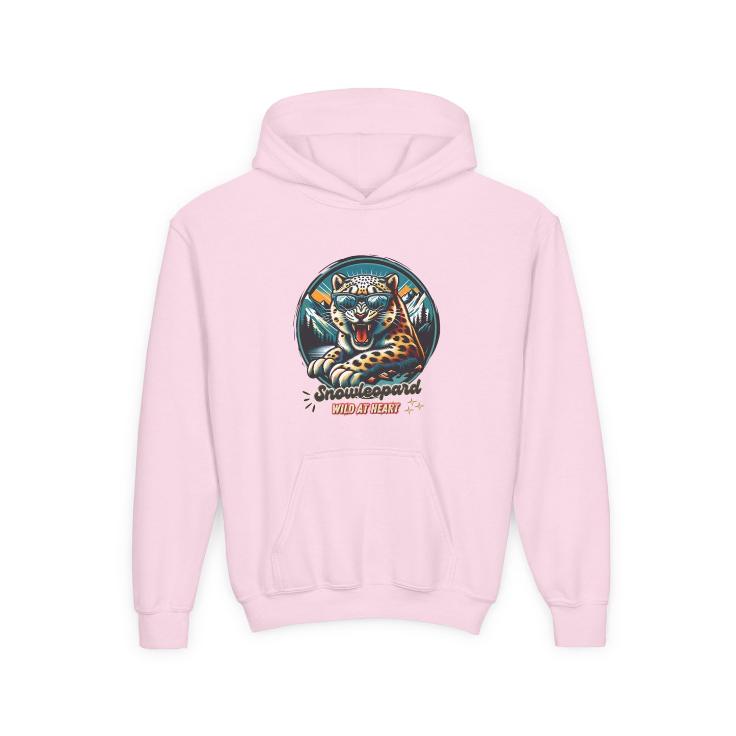 Wild at Heart Snowleopard Youth Hoodie - Wildlife Art for Kids