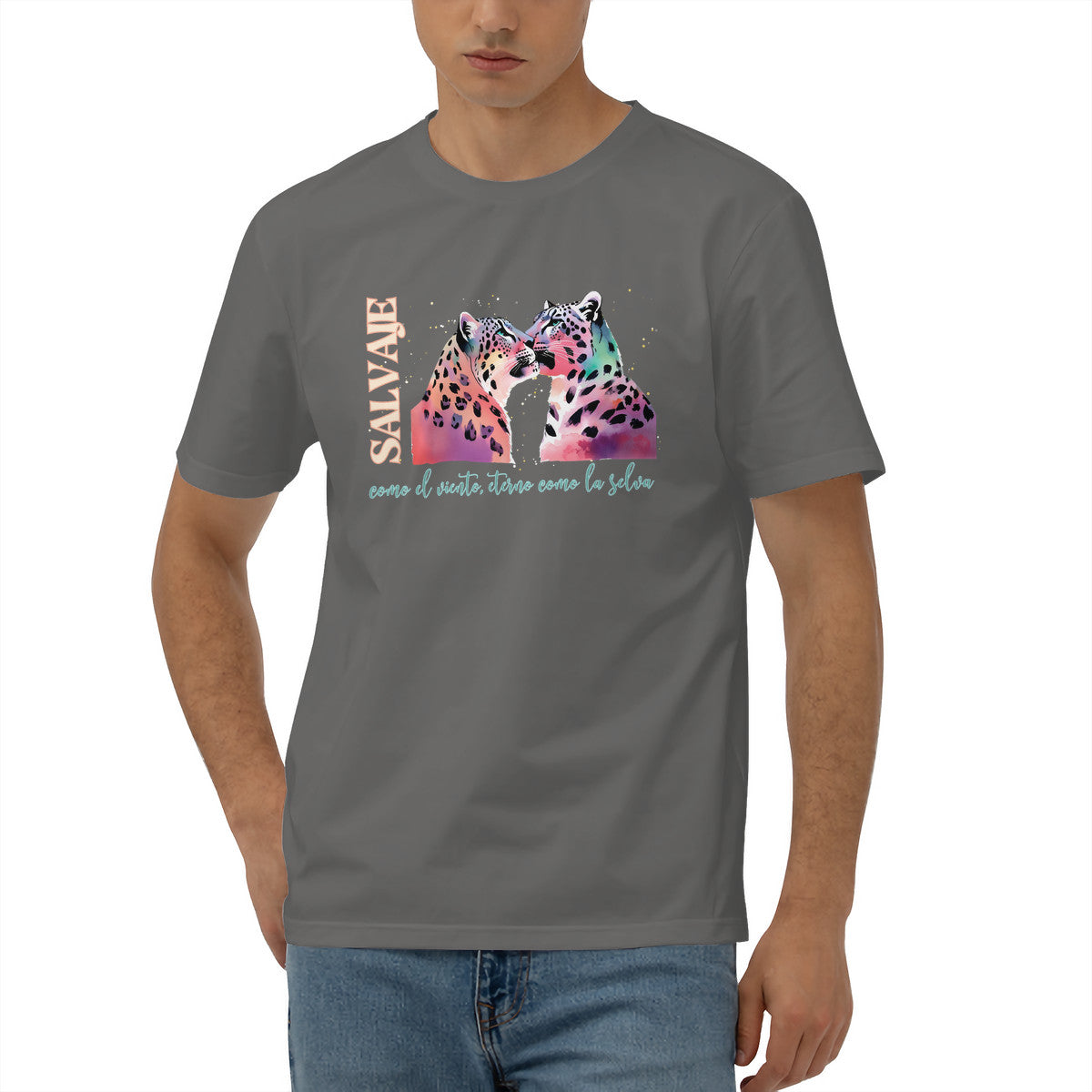 Snowleopard Wild Men's Short Sleeve Cotton Tee