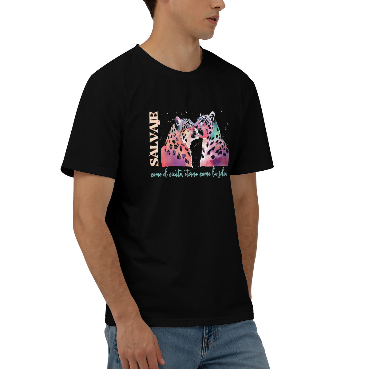 Snowleopard Wild Men's Short Sleeve Cotton Tee