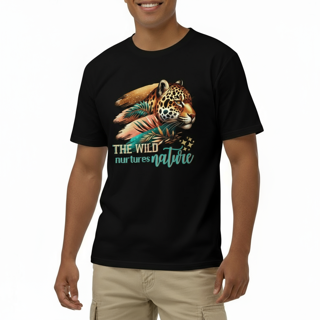 Jaguar Nurtures Nature Men's Cotton Tee💚🐆