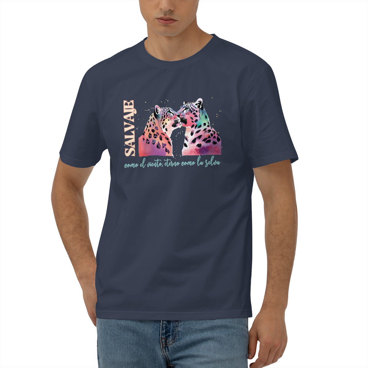 Snowleopard Wild Men's Short Sleeve Cotton Tee