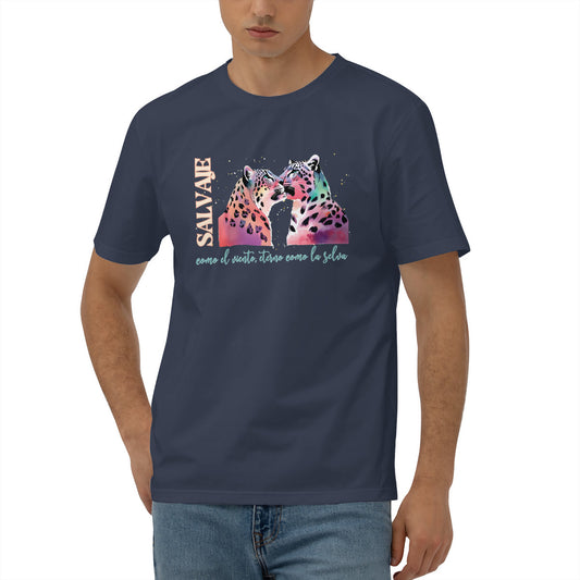 Snowleopard Wild Men's Short Sleeve Cotton Tee