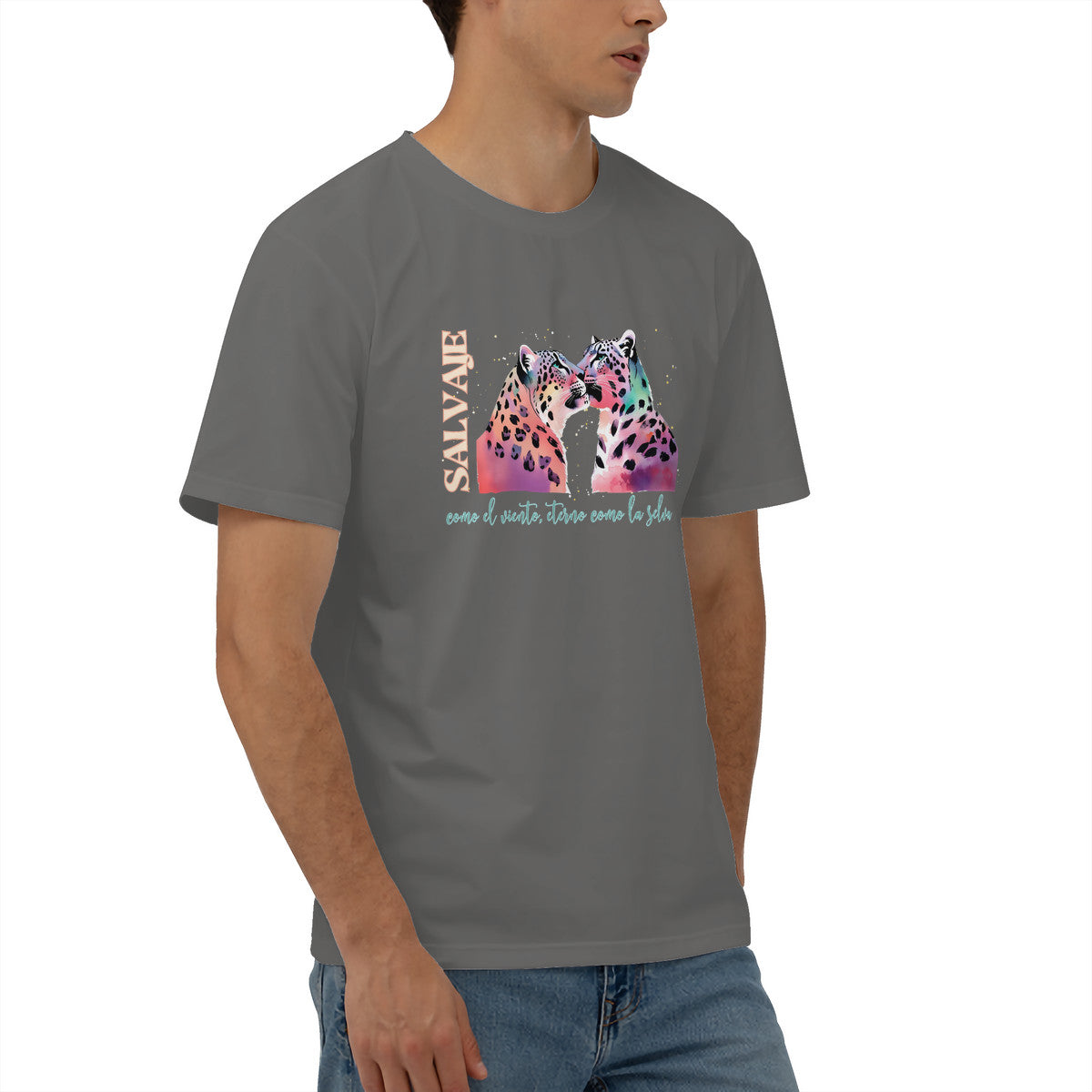 Snowleopard Wild Men's Short Sleeve Cotton Tee