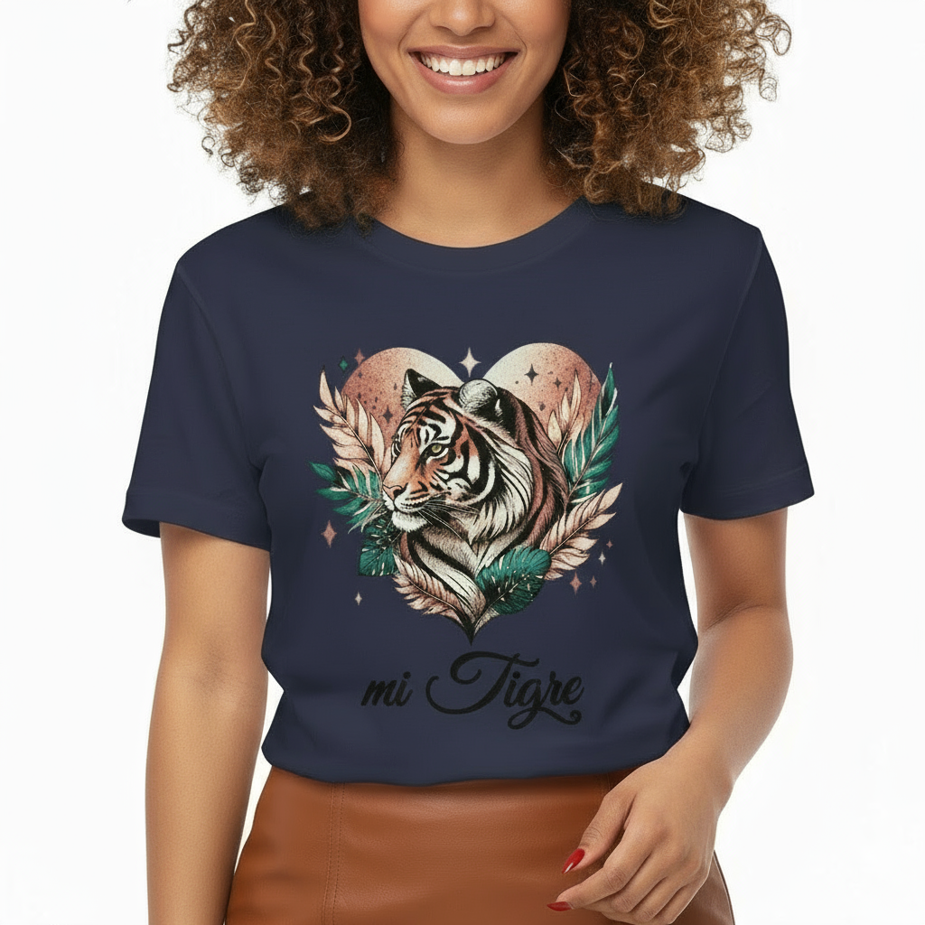 mi Tigre Pixel Heart Women's Basic T-Shirt