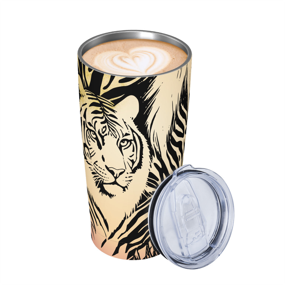 Tigers Secret Garden  20oz Stainless Steel Straw Lid Cup