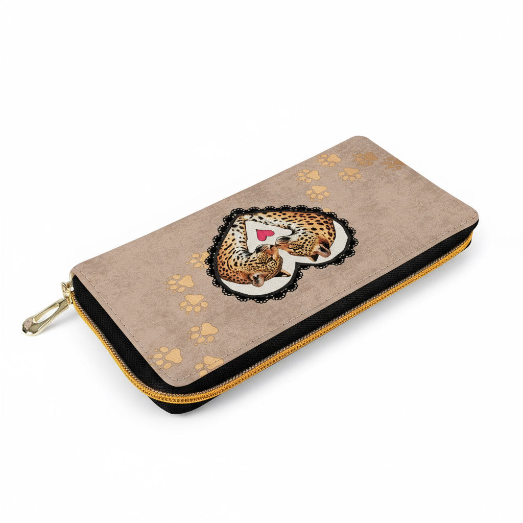 Jaguar Heart Tracks Zipper Purse Clutch Bag🐆❤️🐾