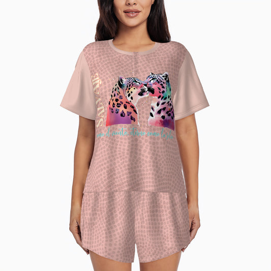 Snowleopard Wild Style Women's Summer Round Neck Pajamas