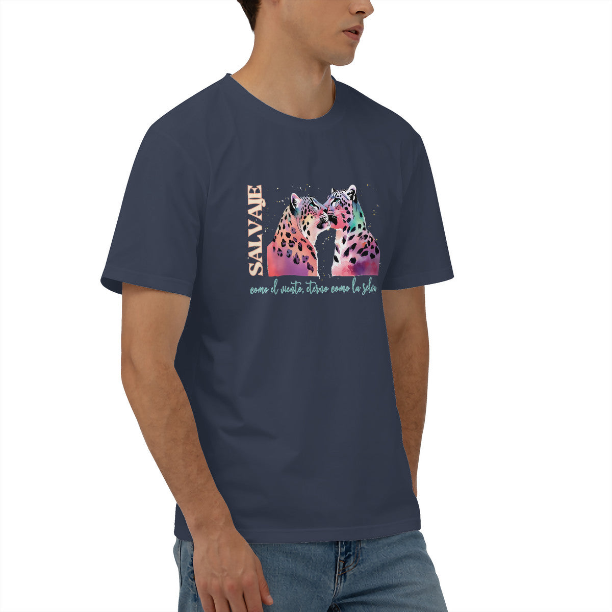 Snowleopard Wild Men's Short Sleeve Cotton Tee