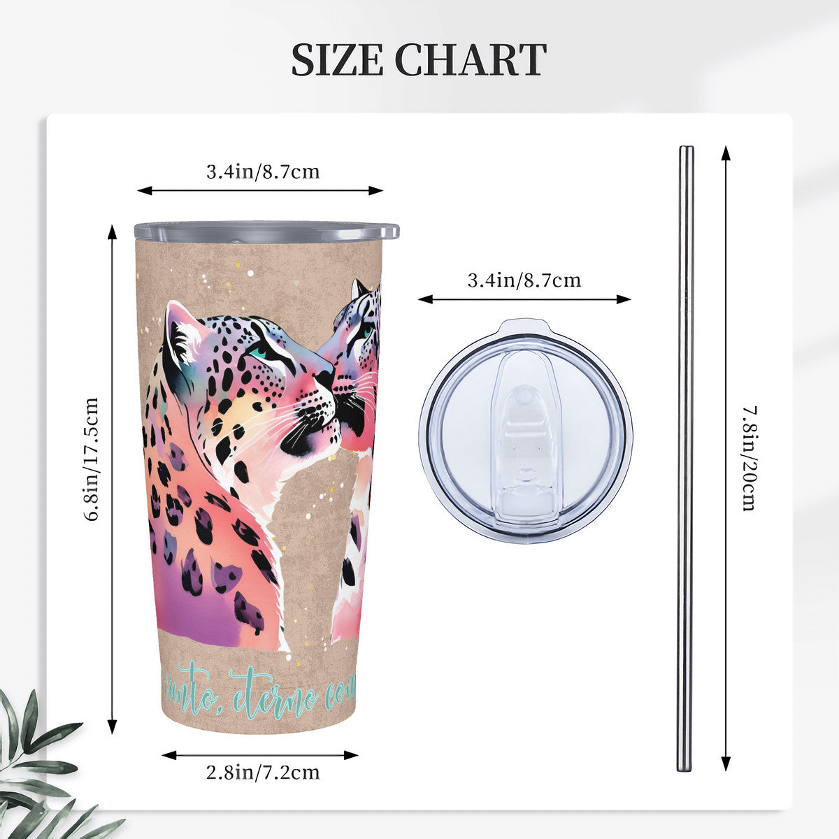 Salvaje Snowleopard Lid Cup 20oz
