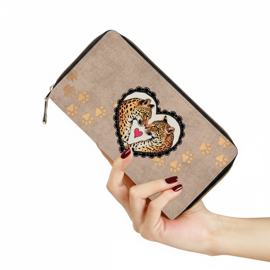 Jaguar Heart Tracks Zipper Purse Clutch Bag🐆❤️🐾