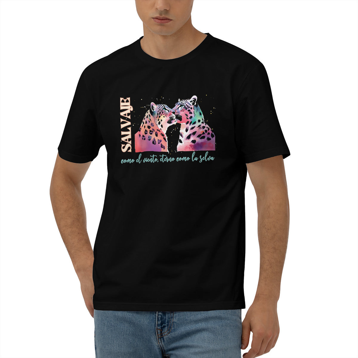 Snowleopard Wild Men's Short Sleeve Cotton Tee