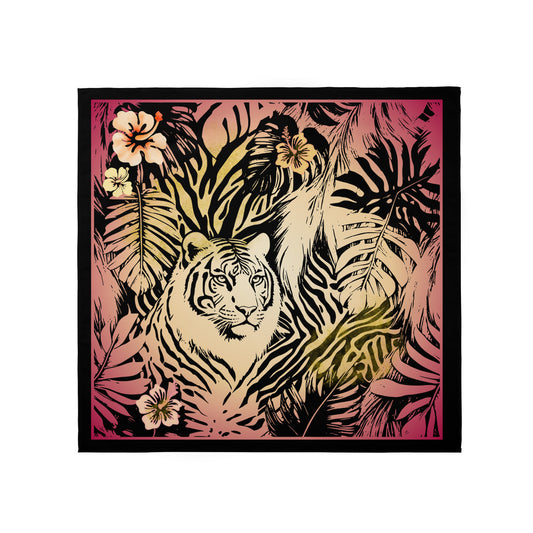 Tigers Secret Garden Silk Scarf🌺🐅