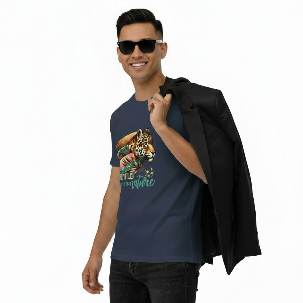 Jaguar Nurtures Nature Men's Cotton Tee💚🐆