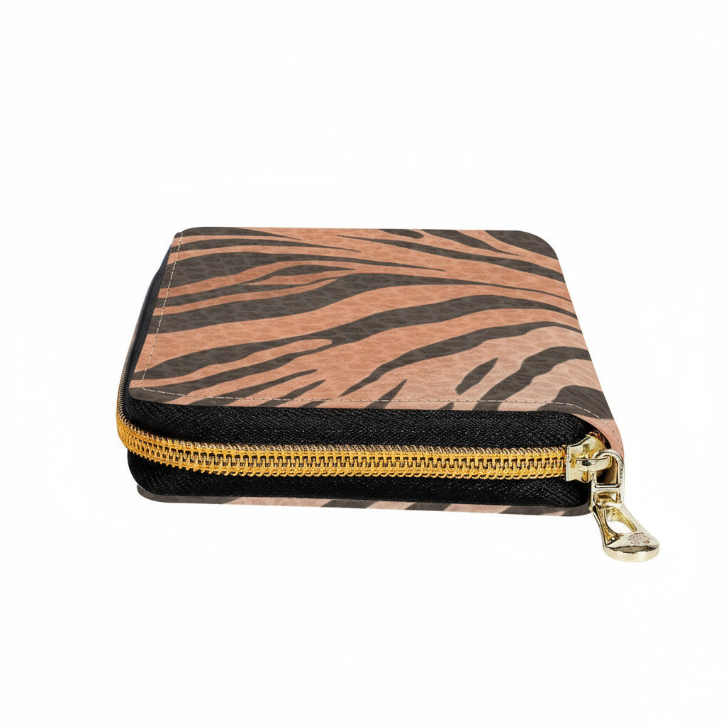 Tiger Stripes & Dots Zipper Purse Clutch Bag