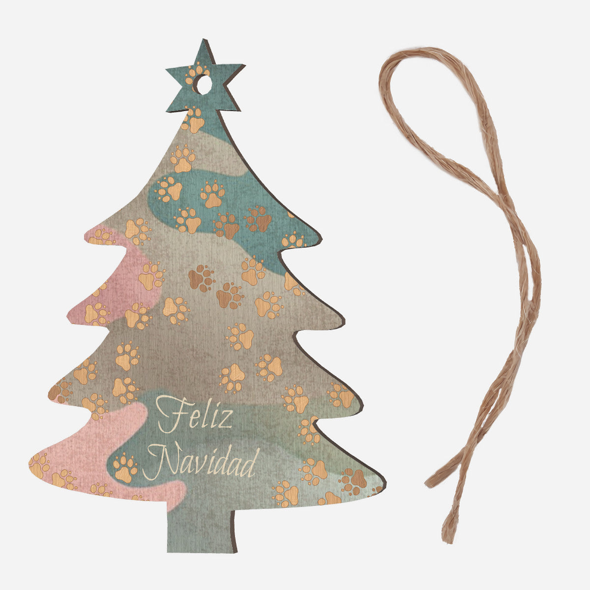 MossBlend Wooden Christmas Tree Hanging Ornament