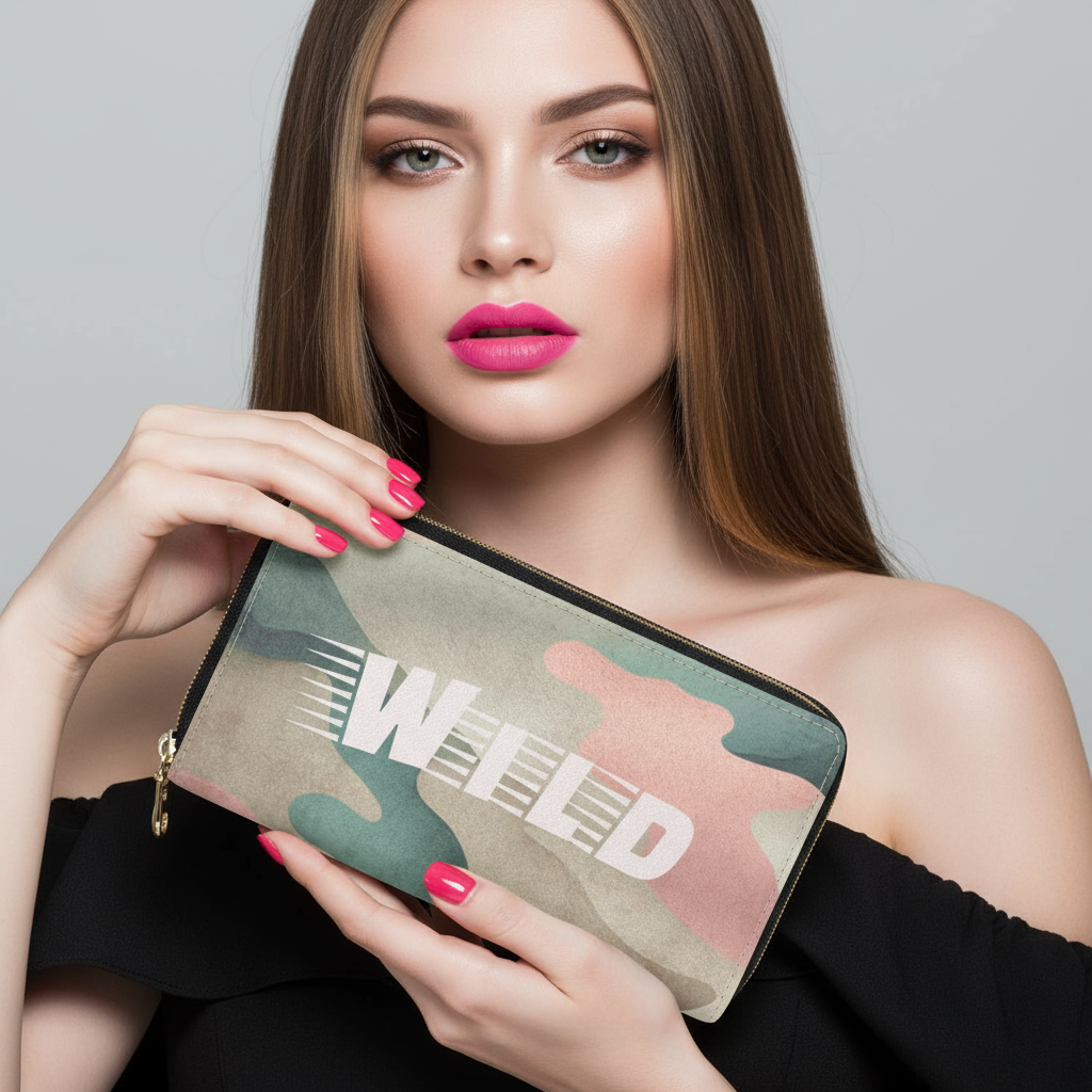 MossBlend Zipper Purse Clutch Bag