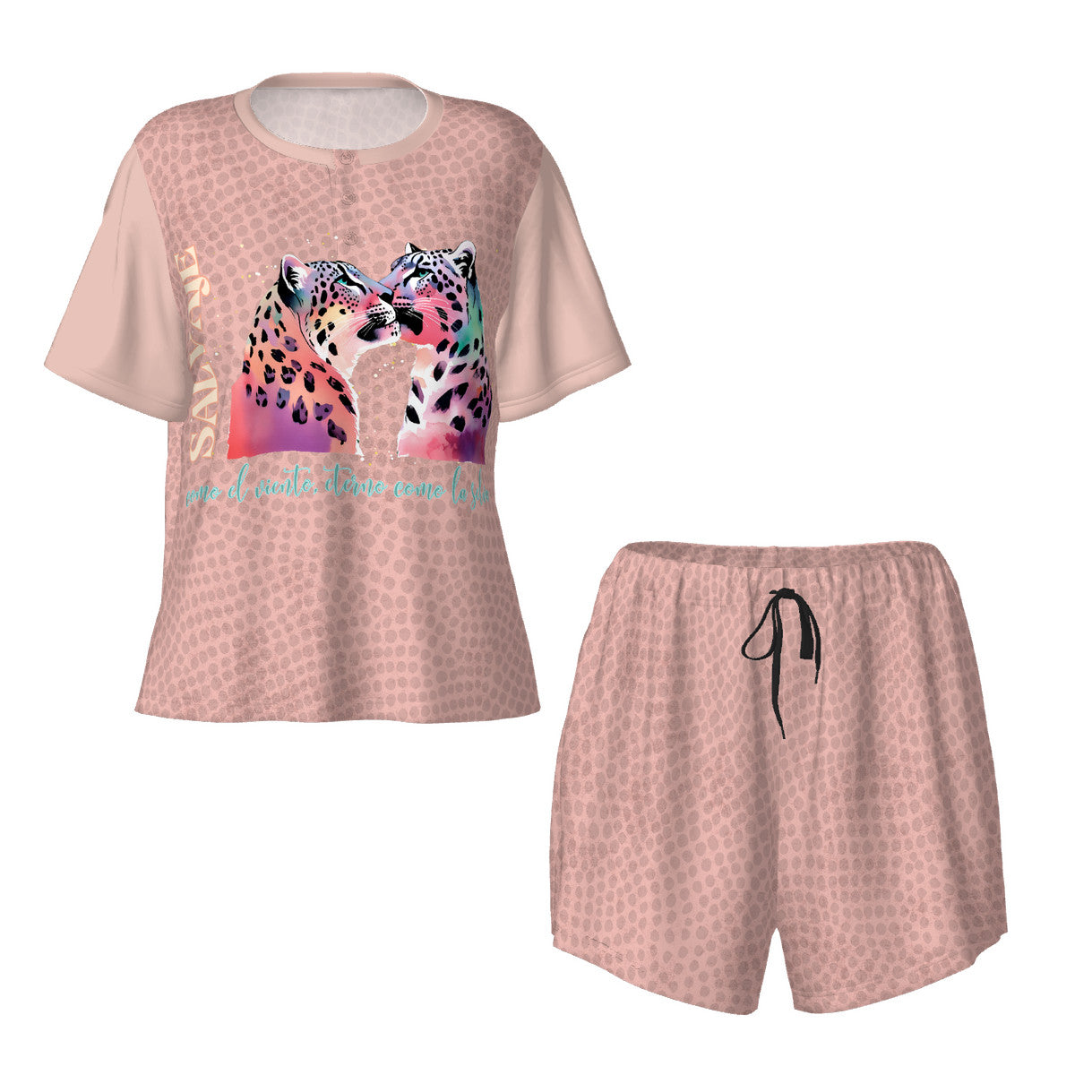 Snowleopard Wild Style Women's Summer Round Neck Pajamas