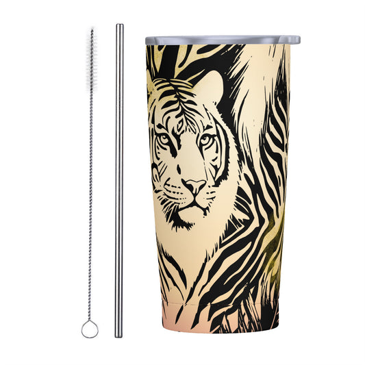 Tigers Secret Garden  20oz Stainless Steel Straw Lid Cup