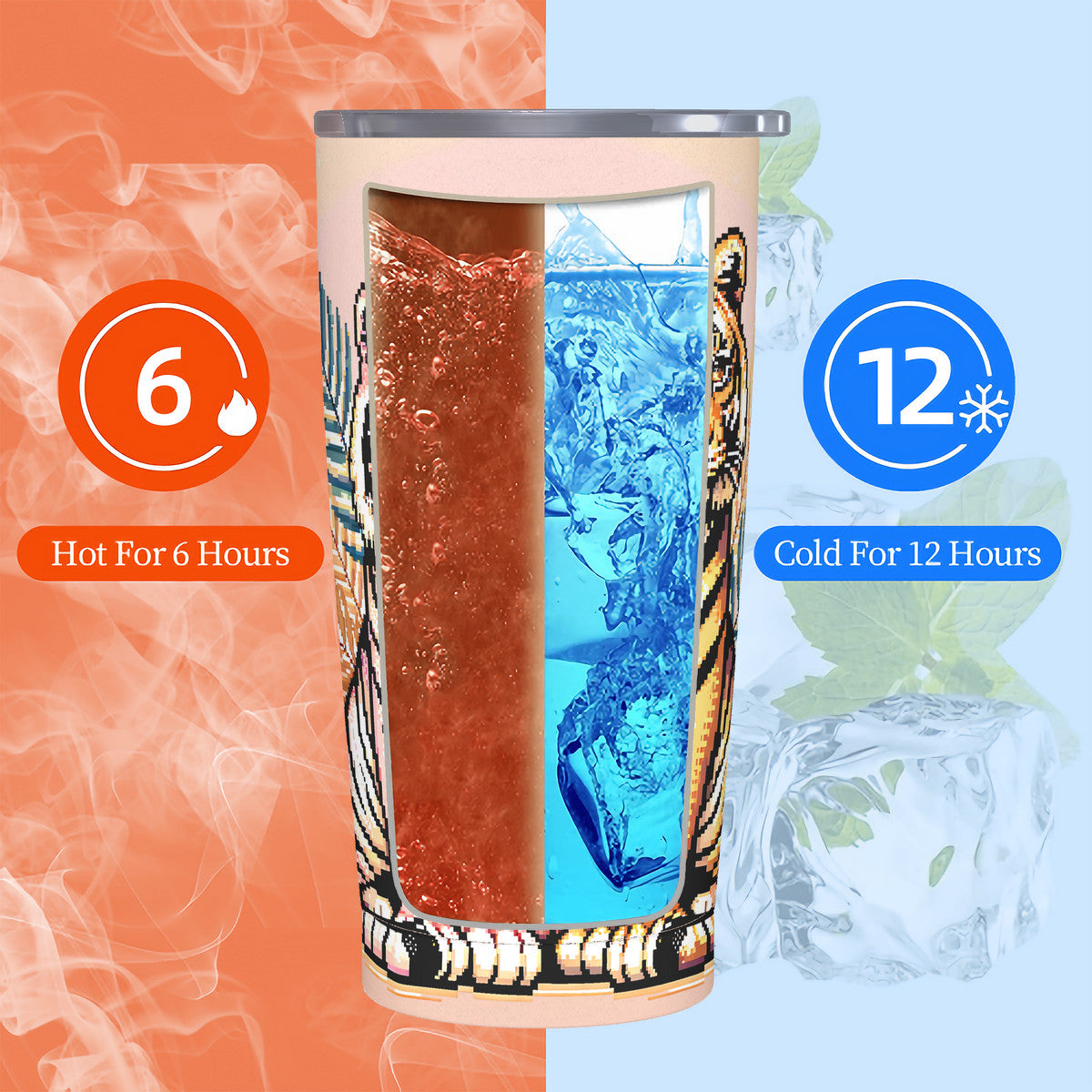 mi Tigre Tiger Love 20oz Stainless Steel Straw Lid Cup