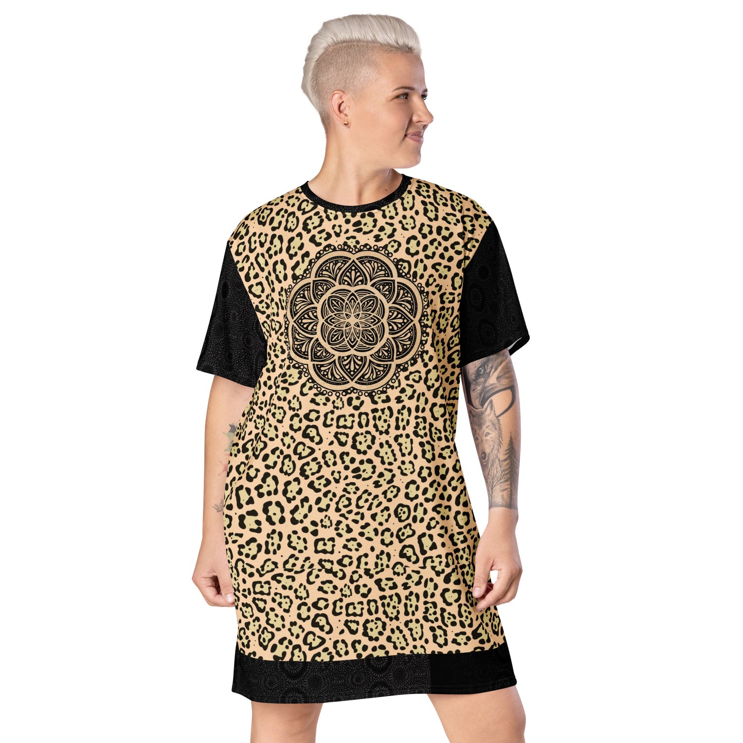 Wild Whiskers Mandala T-shirt dress